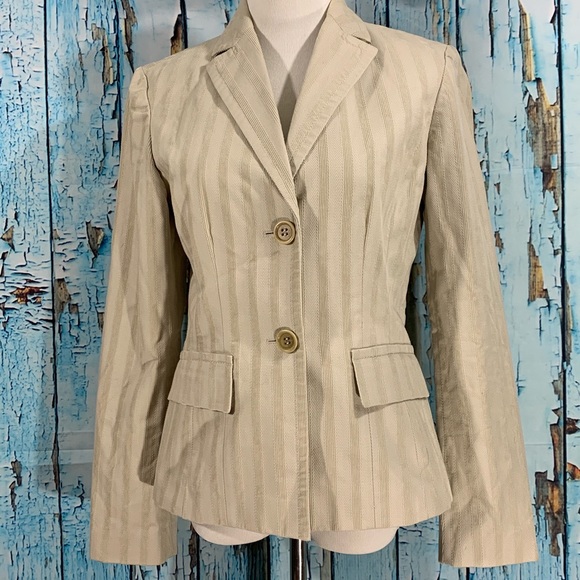 Kenneth Cole NY Womens 6 Tan Blazer Corduroy Lined - Picture 1 of 8